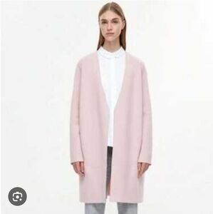 COS 100% Wool Beige Pink Women's Open Sweater Cardigan Size Small